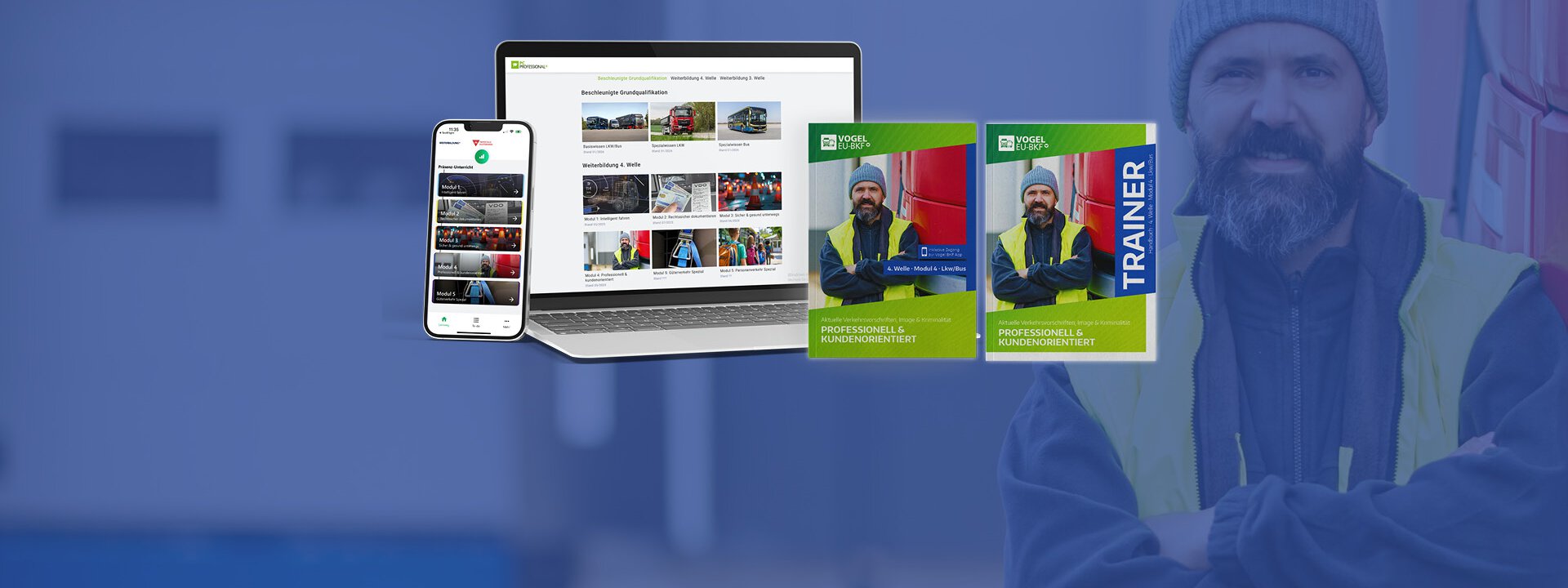 Professionell und kundenorientiert. Modul 4 der vierten Welle. Verlag Heinrich Vogel PC Professional, Teilnehmerheft und Trainerhandbuch von Modul 4.