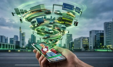 Smartphone mit VogelCheck Mehrere Smartphones liegend mit verschiedenen VogelCheck Abbildungen